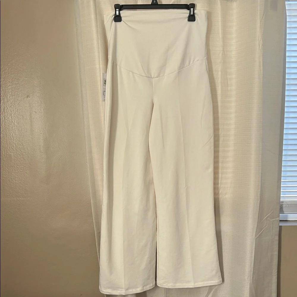 Ingrid & Isabel Cream Wide-Leg over the belly Pants - Picture 1 of 6